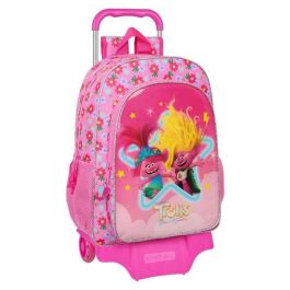Mochila Escolar con Ruedas Trolls Rosa 33 x 42 x 14 cm Mochila Escolar con Ruedas Trolls Rosa 33 x 42 x 14 cm