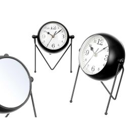 Reloj Forja Esfera Ovalada Espejo Negro 21 cm - Giftdecor (4 Unidades)