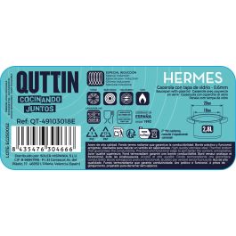Hermes Cacerola de Acero Inoxidable 18 cm (2,8 L) con Tapa, apta para Inducción, para Cocina Doméstica (6 Unidades)