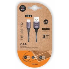 Tech One Tech Cable USB-A a USB-C 2m Nylon Gris - Datos y Carga Rápida, Compatible con Móviles, Tablets y más Precio: 5.50000055. SKU: B1KJK7P6ST