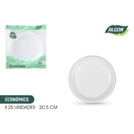 Set de 25 platos redondos de plástico económico, 20.5 cm - Algon (18 Cajas) Precio: 26.49999946. SKU: B1D6K92RV5
