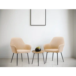 Q-connect Silla Confidente Marrón Arena Base Metálica Altura Máx 820 mm Anchura 570 mm Profundidad 580 mm Tela