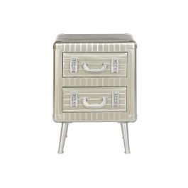 DKD Home Decor Mesita de Noche Vintage Plateado 39x63x46 cm
