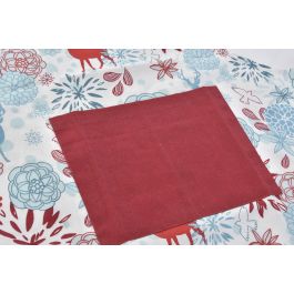 DKD Home Decor Delantal de Cocina Navidad Moderno, Patrón Reno Flores, Set de 2, Azul Celeste y Rojo, Algodón y Poliéster