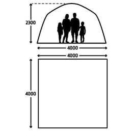 Refugio inflable - KAMPA - AIR Shleter 400 - 4 x 4 m - Gris y negro