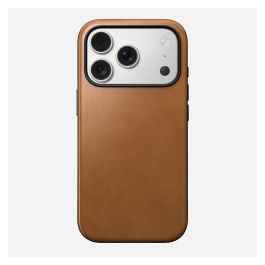 Nomad Modern Leather Case para Apple iPhone 17 Pro - Funda de Cuero Bronceado/Tan con Protección Militar y Compatibilidad MagSafe