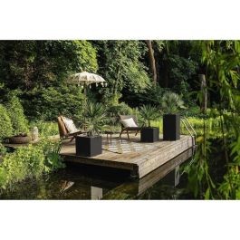 Lechuza LEC4008789136428 Macetero Canto Stone Column 40, Kit LED Completo, Negro Grafito