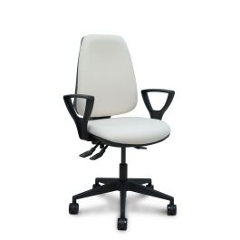 PIQUERAS Y CRESPO Silla Elche asincro bali blanco brazos fijos base piramidal ruedas de nailon de 65mm