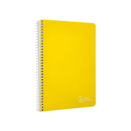 Liderpapel Cuaderno espiral Witty A5 tapa dura 80 hojas 90gr cuadro 4mm con margen color amarillo