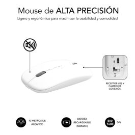 Teclado y Ratón Inalámbrico Subblim Combo Dual Prestige Extendido/ Blanco y Plata Teclado y Ratón Inalámbrico Subblim Combo Dual Prestige Extendido/ Blanco y Plata