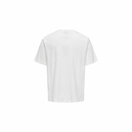 Camiseta de Manga Corta Hombre Only & Sons Mickey Rlx Cloud Dancer Blanco