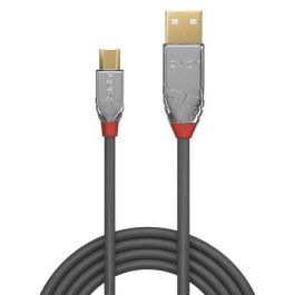 Lindy Cable USB 2.0 Tipo A a Micro-B de 5m, Cromo Line, Conectividad de Alto Rendimiento y Doble Blindaje