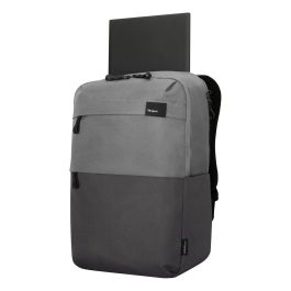 Targus Sagano Travel Mochila para Portátil 15.6 Pulgadas (39.6 cm) con Compartimento Seguro, Impermeable, Hecha de Material Reciclado RPET, 2 Bolsillos Frontales, Color Gris