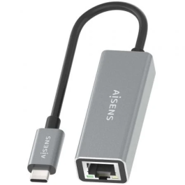 AISENS - CONVERSOR USB3.1 GEN1 USB-C A ETHERNET GIGABIT 10/100/1000 MBPS, GRIS, 15CM