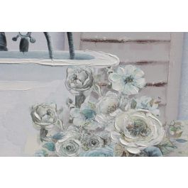 DKD Home Decor Cuadro Tradicional Azul Rosa Lienzo Ps Pintado a Mano 60 x 60 cm (8 Unidades)