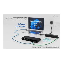 I-TEC UNIVERSAL DUAL 4K DOCK PD Conexión USB-C Power Delivery 85W Dual 4K Ultra HD Negro