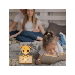 Wondee Lámpara Infantil Personalizable Jirafa Little Giraffe de Madera Sostenible, Luz Nocturna Quitamiedos Bebé