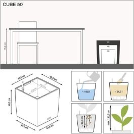 LECHUZA Jardiniere CUBE Cottage 50 TODO EN UNO Moka 442088