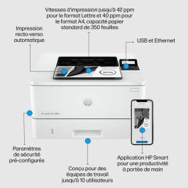 HP 4002dn Impresora Láser LaserJet Pro para Oficina Productividad Máxima, Impresión Ultrarrápida y Gestión Sencilla con Seguridad Dinámica