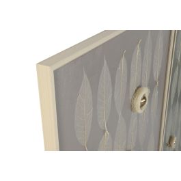 DKD Home Decor Cuadro Moderno Hojas Nidos Lienzo Verde Beige 3.5 x 90 x 120 cm (2 Unidades)