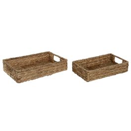 Bandeja Tropical DKD Home Decor Natural 26 x 9 x 40 cm Set de 2