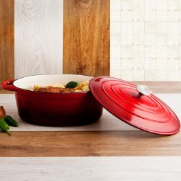 Bidasoa Fierro Cocotte Hierro Fundido Esmaltado Rojo 4,3 L (30x23 cm) para Inducción y Horno, Ideal Cocción Lenta