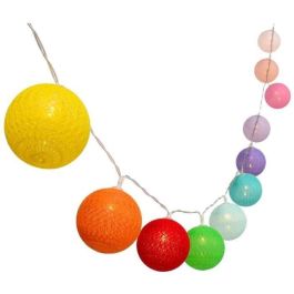 Lumisky LUM3760093542142 Guirnalda de luz solar MIMY COLORS SOLAR con 10 bolas de algodón LED blanco cálido de 3,80 m