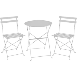 Juego de Bistro de Jardín Plegable con Mesa y 2 Sillas - Estructura de Acero - Color Gris Precio: 100.49999971. SKU: B19SRLCMC2
