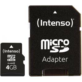 Intenso 3403450 Tarjeta MicroSDHC de 4GB con Adaptador SD, Velocidad 21MB/s Clase 4