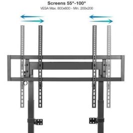 TooQ FS2280M-B HIPERIÓN Soporte de Suelo/Pared Fijo para TV 55-100" hasta 120kg VESA 800x600, Altura Ajustable 925-1600mm, Negro