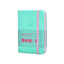 Antartik Cuaderno A7 Tapa Dura Hojas Lisas Rosa y Turquesa 80 Hojas 80gr FSC