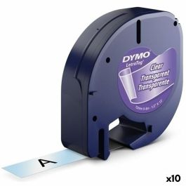 Cinta Laminada para Rotuladoras Dymo 12267 12 mm x 4 m Transparente Plástico Negro (10 Unidades) Precio: 81.50000012. SKU: B1JTSXATL7