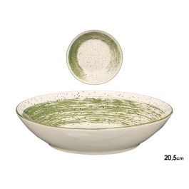 Vessia Plato Hondo Patinado Verde 20,5 cm, Cerámica de Porcelana, Blanco Interior (Set de 36) Precio: 59.50000034. SKU: B1CQXR5G3E