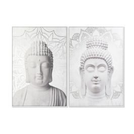 DKD Home Decor Cuadro Decorativo Oriental con Buda, Blanco Plateado, Material PS y Lienzo, 122.5 x 82.5 x 4.5 cm (Set de 2 Unidades) Precio: 99.78999954. SKU: S3028192