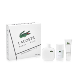 Lacoste Eau De Lacoste L.12.12 Blanc Set Pure Lui Pure Edt 100 mL, Deostick 75 mL, Shower Gel 50 mL