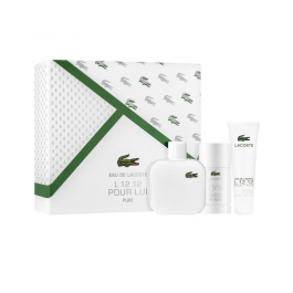 Lacoste Eau De Lacoste L.12.12 Blanc Set Pure Lui Pure Edt 100 mL, Deostick 75 mL, Shower Gel 50 mL