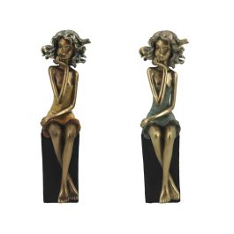 DKD Home Decor Figura Chica Resina Dorado Rojo Turquesa 10 x 35 x 9 cm (2 Unidades) Precio: 22.40436. SKU: S3030092