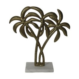 DKD Home Decor Decoración Tropical Dorado Blanco Aluminio Mármol 10 x 34.5 x 30 cm Precio: 24.50000014. SKU: B19RTX7PLN