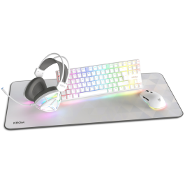 Krom NXKROMKLASS Pack Gaming 4 en 1 Blanco: Teclado Mecánico RGB, Ratón Óptico RGB, Auriculares RGB y Alfombrilla Precio: 54.58999942. SKU: B1GTL88CRL