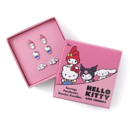 Hello Kitty: Set 3 Pares de Pendientes Hello Kitty and Friends - Plata con Cinnamoroll y My Melody