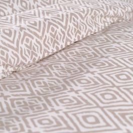 Juego de cama doble -TODAY - 240x200 cm - 100% Algodón - Beige y Blanco Juego de cama doble -TODAY - 240x200 cm - 100% Algodón - Beige y Blanco