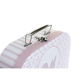 DKD Home Decor Caja Patito lindo 23 Baby Rosa Multicolor 28 x 20 x 9.5 cm Set de 3