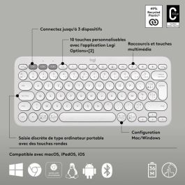 Logitech 920-011804 Teclado Inalámbrico Pebble Keys 2 M380s con Conexión Bluetooth y Botón Easy-Switch, Blanco