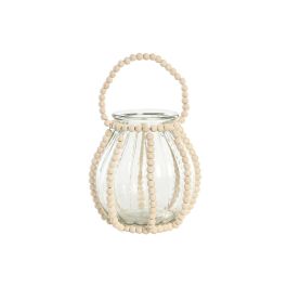 Portavela Colonial DKD Home Decor Transparente Marron Claro 22 x 22 x 22 cm