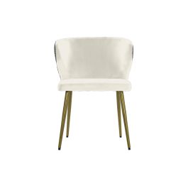 DKD Home Decor Silla Glam Blanca y Negra de Poliéster y Metal. Altura de Asiento 48cm, Desmontable. Dimensiones 58x58x78 cm. DKD Home Decor Silla Glam Blanca y Negra de Poliéster y Metal. Altura de Asiento 48cm, Desmontable. Dimensiones 58x58x78 cm.
