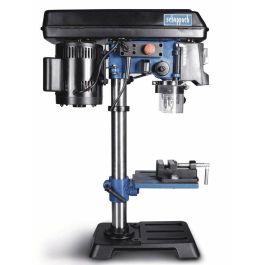 Scheppach DP16SL Taladro de Columna de Banco Motor Inducción 550W con Láser Cruzado, 5 Velocidades y Mandril 3-16mm