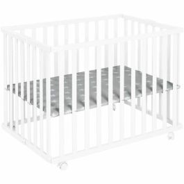 Roba Parque Infantil Plegable Little Stars ROB4005317339061 75 x 100 cm Altura Regulable 4 Ruedas con Freno Madera Lacada Diseño Estrellas