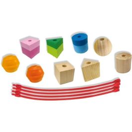 SES Creative 13102 Perlas Sensoriales para Encajar - Kit para Crear Collares DIY con Hilo Seguro, Explora Formas, Colores y Texturas