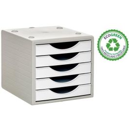 Archivo 2000 Módulo Organizador 5 Cajones 4005 BL PS | Ecológico 100% Reciclado y Reciclable | A4 Folio Subcarpeta | Gris/Blanco Pastel | Medidas 340x270x260 mm Precio: 23.50000048. SKU: S8401201