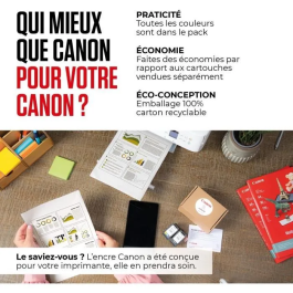 Canon CAN1701307580638 Cartucho de Tinta Genérico PGI-580/CLI-581, Paquete de 6, Multicolor, Compatible con Canon